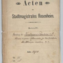 Gründungsmappe des Kunstvereins Rosenheim, Umschlag, 1904, Stadtarchiv Rosenheim